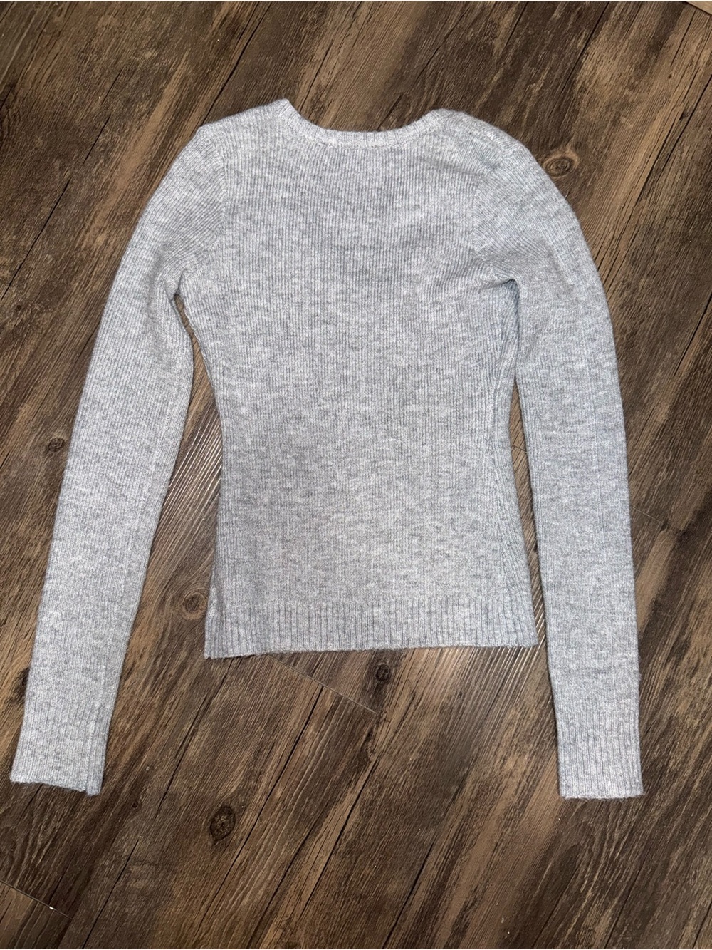 Princess Polly Light Gray Scoop Neck Fitted Sweater